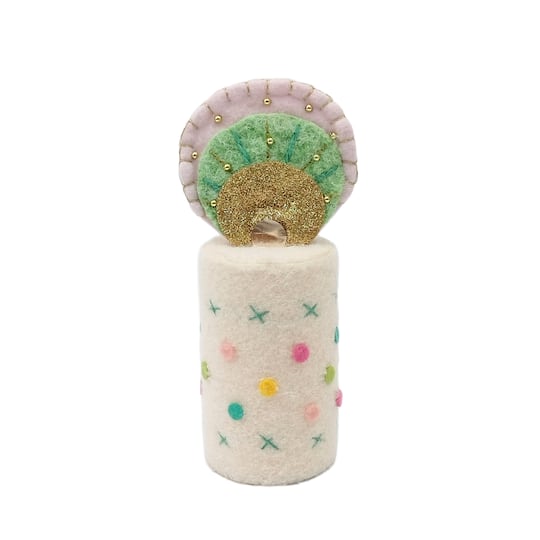 Michaels, 8.5" Whimsical Felt Tabletop Pillar with Dots by Ashland® – Category: Merry Kitschmas